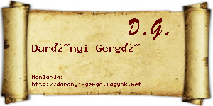 Darányi Gergő névjegykártya